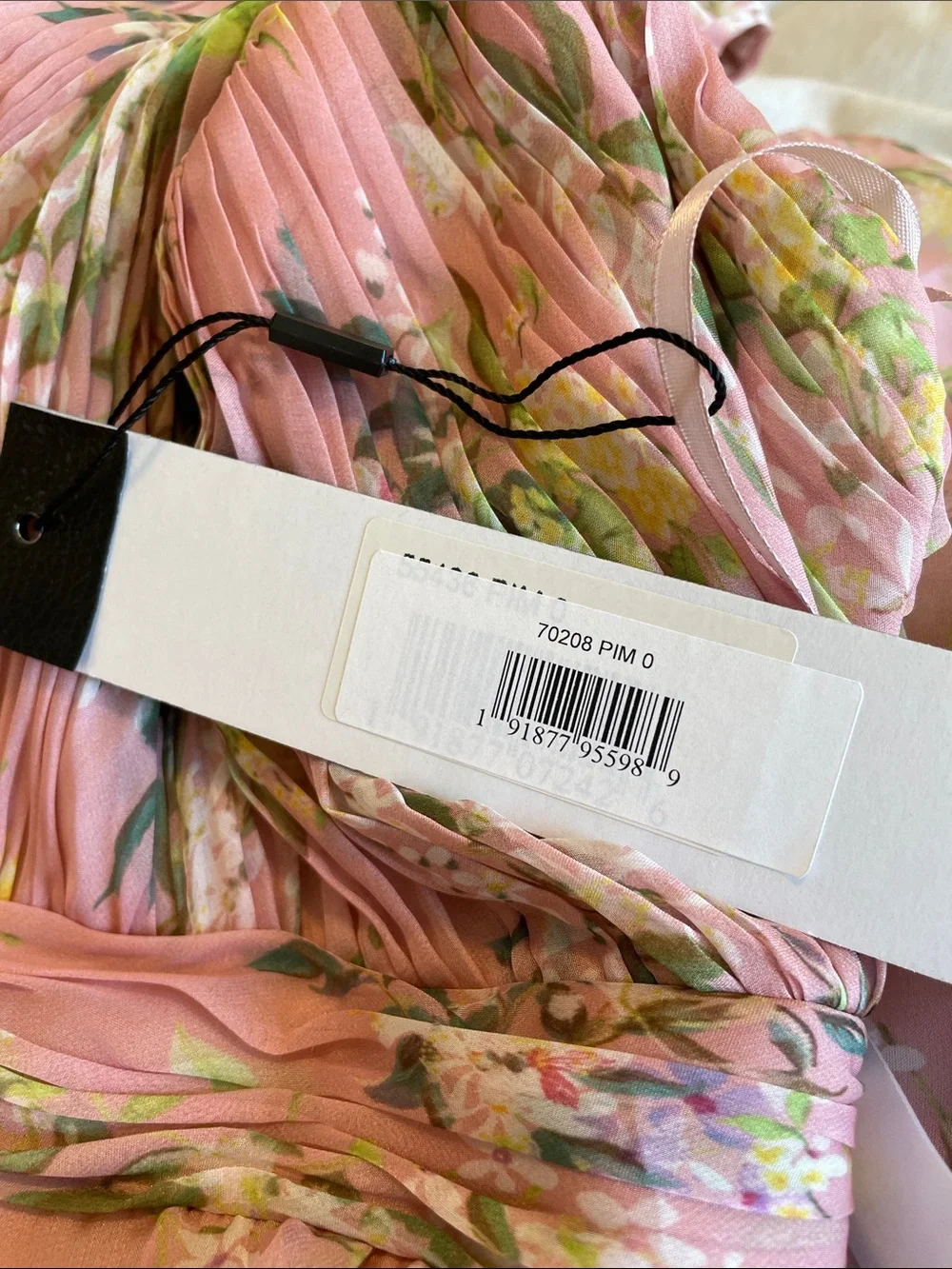 Mac Duggal Blush Pink Floral Print Halter Cocktail Mini Dress Sz 0 NWT 70208 - Picture 4 of 7